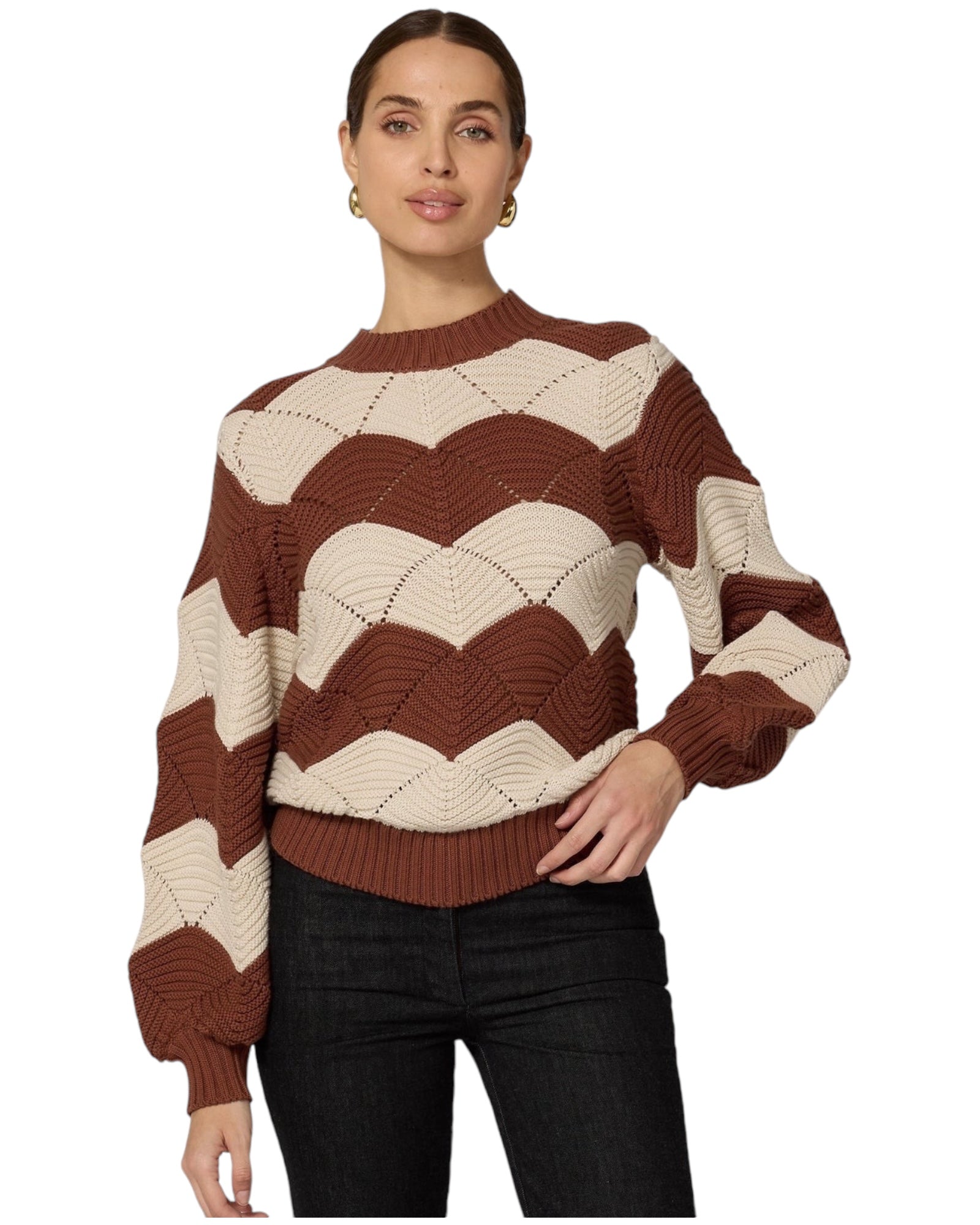 Cotton emporium scallop stitch sweater hotsell