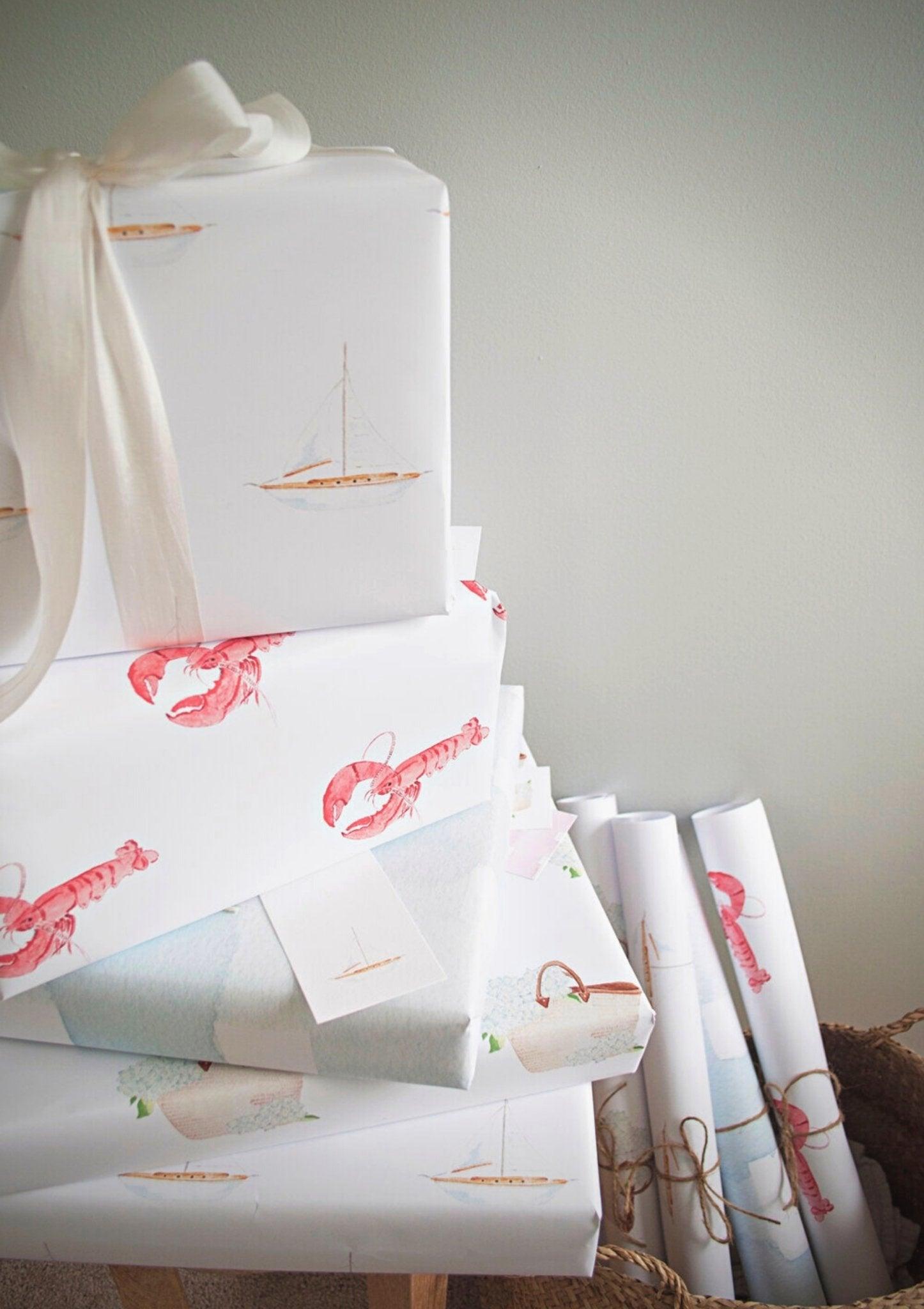 Sailboat Watercolor Gift Wrap