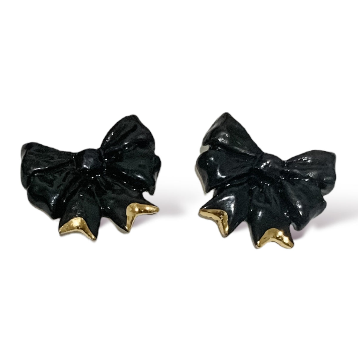 Black Bow Studs by Susan Gordon Pottery Kate