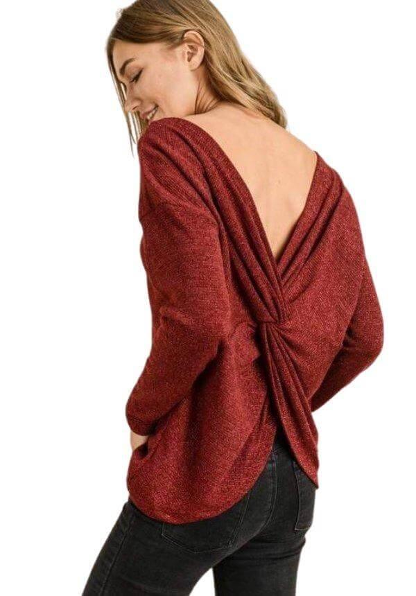 Chenille twist shop back sweater